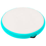 Vidaxl Gimnastična preproga z napihovanjem črpalke 100x100x15 cm PVC zelena