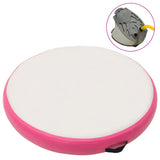 Vidaxl gymnastikmåtte med pumpe oppustelig 100x100x20 cm PVC lyserød