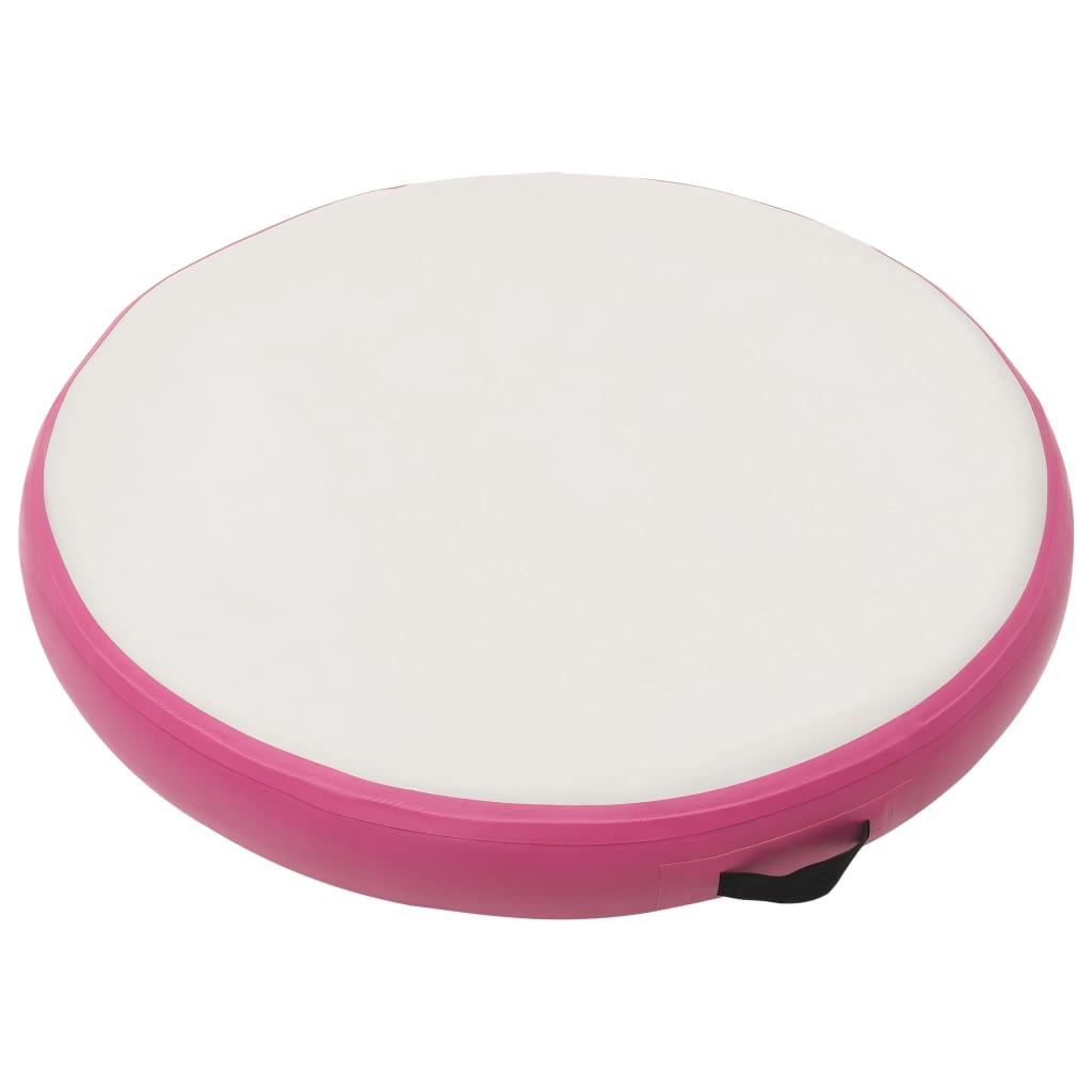 Vidaxl gymnastikmåtte med pumpe oppustelig 100x100x20 cm PVC lyserød