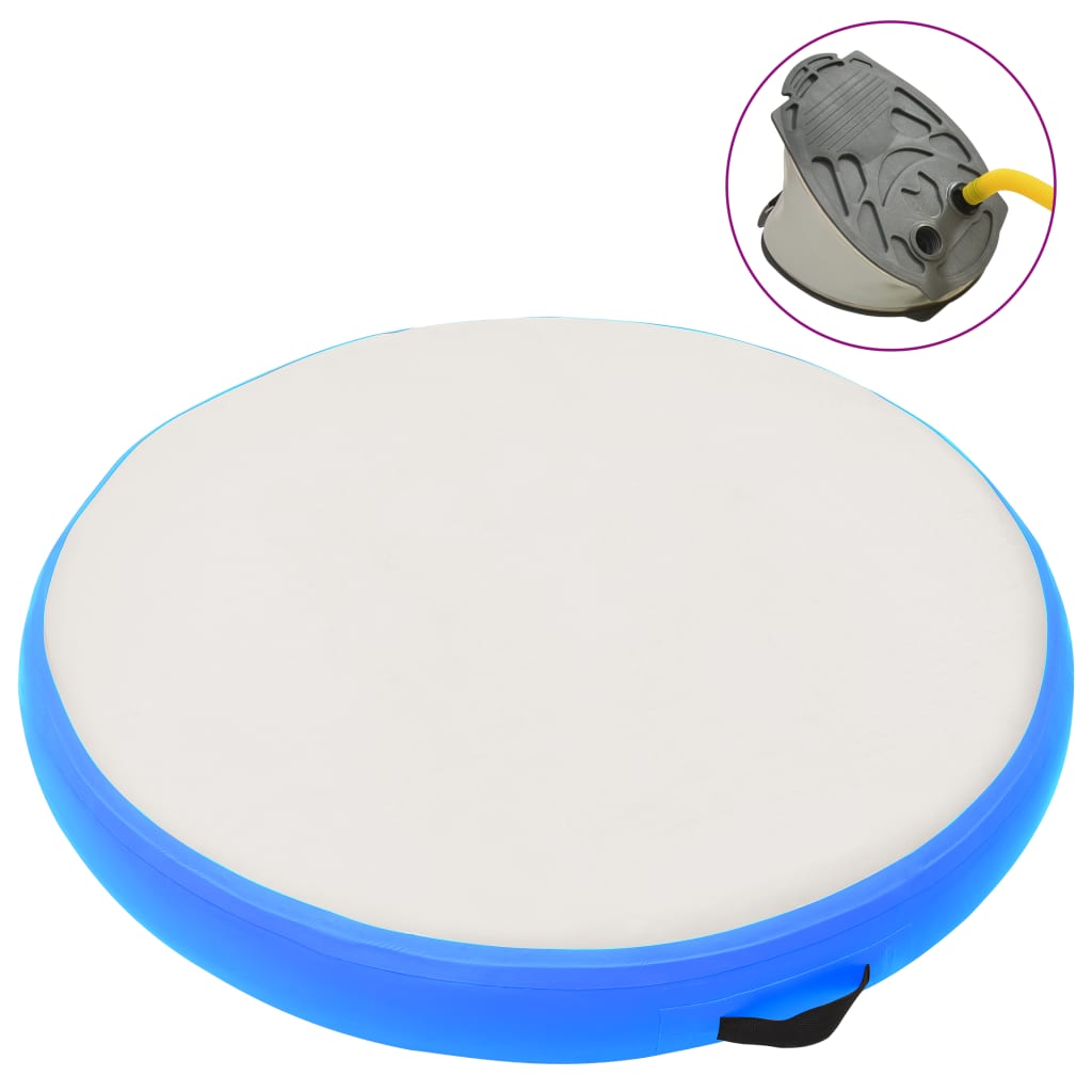 VIDAXL Gimnastična preproga z napihovanjem črpalke 100x100x20 cm PVC modra