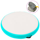 Vidaxl gymnastikmåtte med pumpe oppustelig 100x100x20 cm pvc grøn