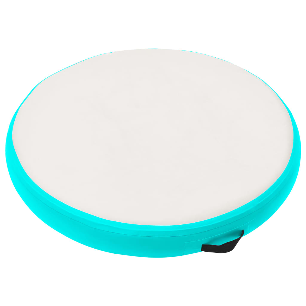 Vidaxl gymnastikmåtte med pumpe oppustelig 100x100x20 cm pvc grøn