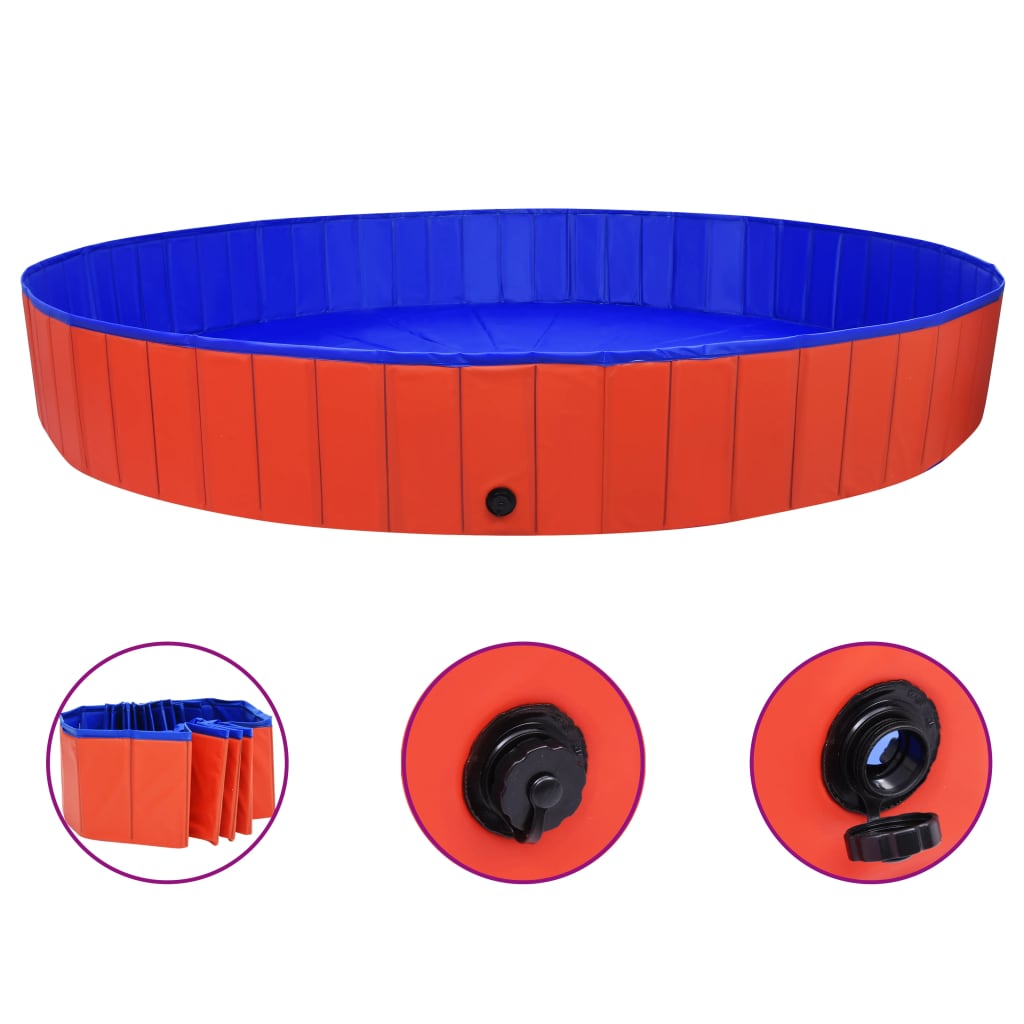 VidaXL Dog swimming pool Collapsible 300x40 cm PVC Red