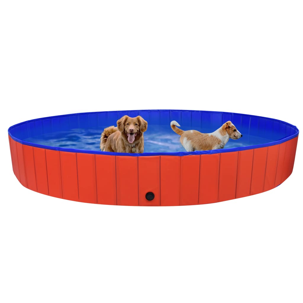 VidaXL Dog swimming pool Collapsible 300x40 cm PVC Red