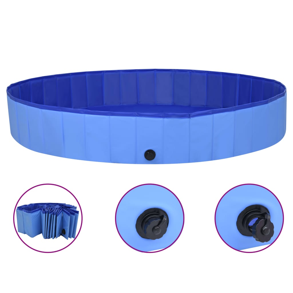 Vidaxl Dog Natmimming Pool Plegable 200x30 cm PVC Azul