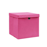 Vidaxl lagringslådor med lock 10 st 28x28x28 cm rosa