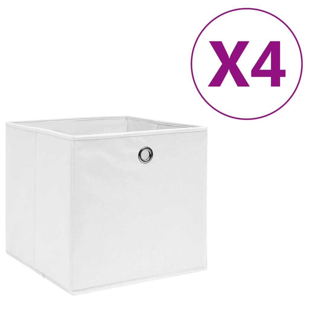 Vidaxl Storage boxes 4 pcs 28x28x28 cm Nonwoven Fabric White