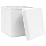 Úložné boxy Vidaxl s víkem 4 ks 28x28x28 cm bílá