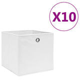 Vidaxl Storage boxes 10 pcs 28x28x28 cm Nonwoven Fabric White