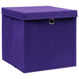 Vidaxl storage boxes with lid 4 pcs 28x28x28 cm purple