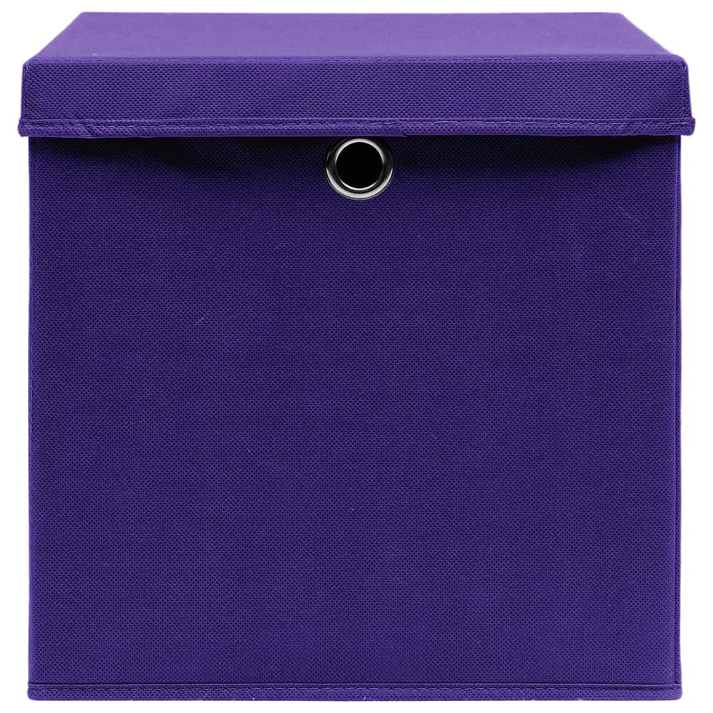 Vidaxl storage boxes with lid 4 pcs 28x28x28 cm purple