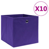 Vidaxl Storage boxes 10 pcs 28x28x28 cm Nonwoven Fabric Purple