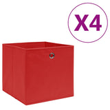 Vidaxl Storage boxes 4 pcs 28x28x28 cm Nonwoven Fabric Red