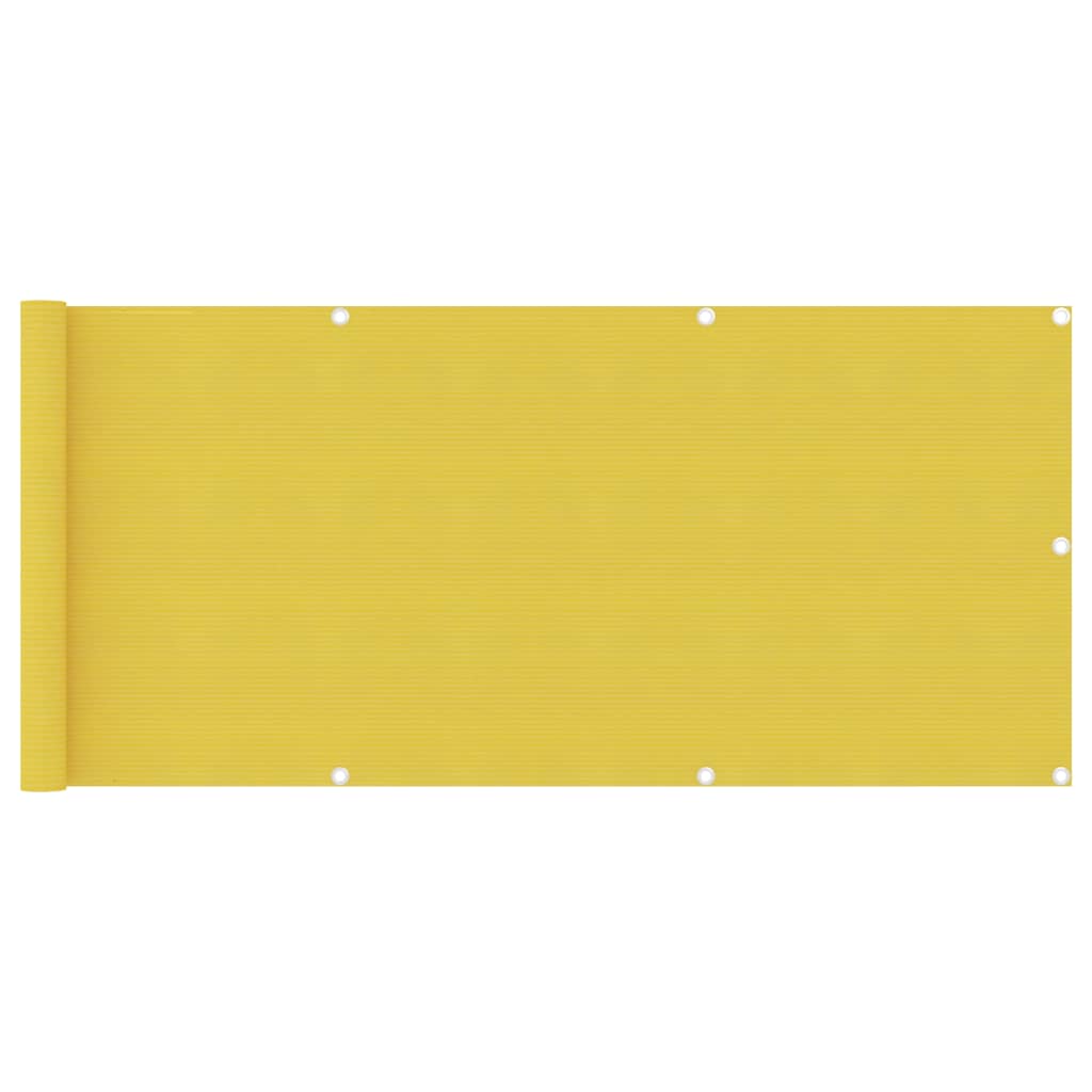 Écran de balcon Vidaxl 75x500 cm jaune HDPE