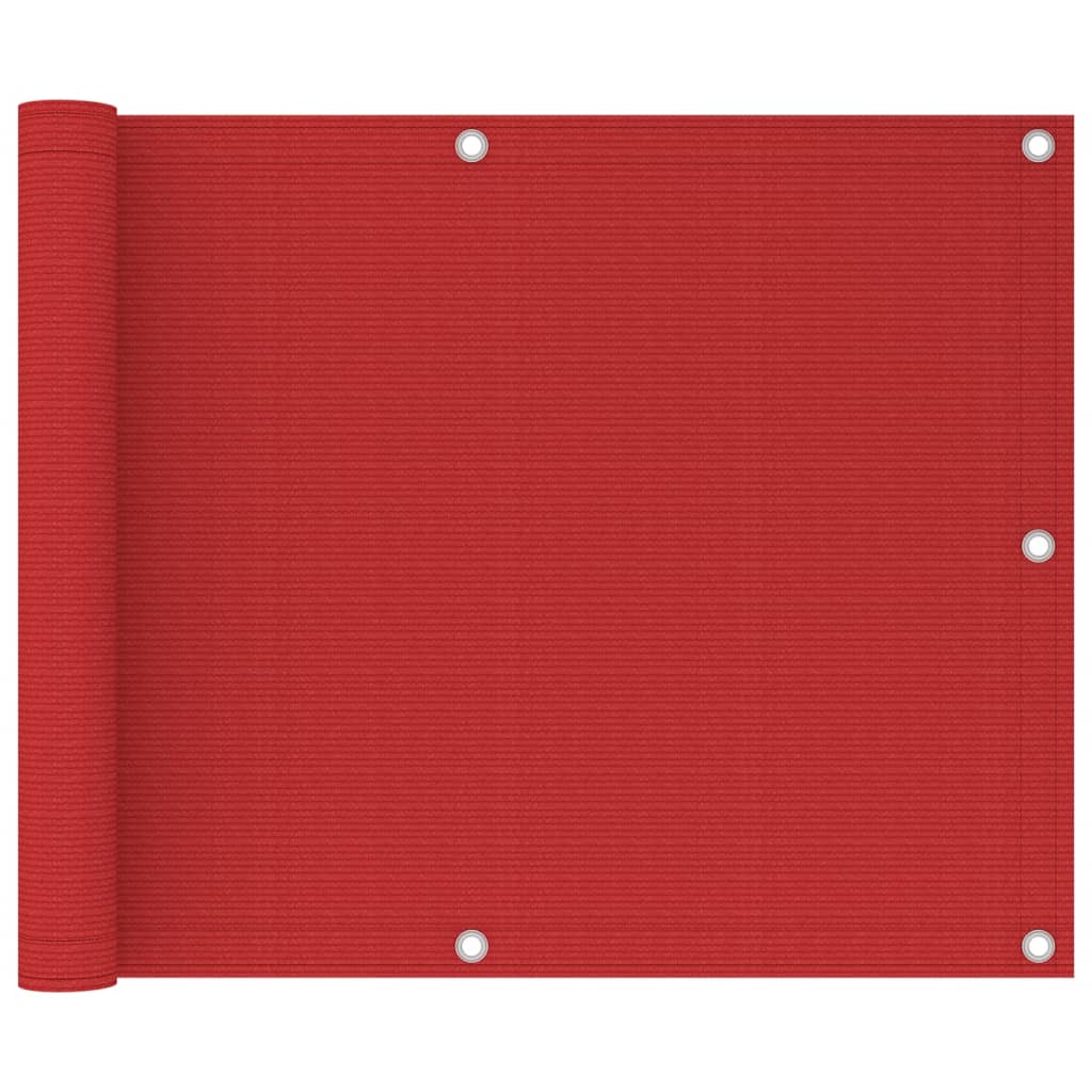 Vidaxl Balcony screen 75x300 cm HDPE Red