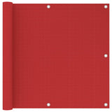 Balkon zaslon Vidaxl 90x600 cm hdpe rdeča