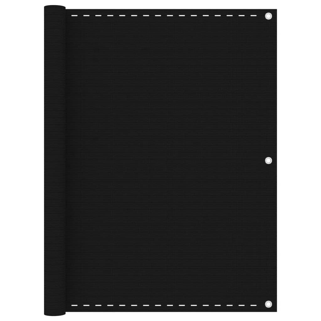 Vidaxl balkonskærm 120x300 cm HDPE sort