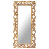 Vidaxl Mirror Hand -Cut 110x50 cm Trdna mangova les rjava