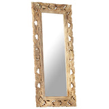 Vidaxl Mirror Hand -Cut 110x50 cm Trdna mangova les rjava