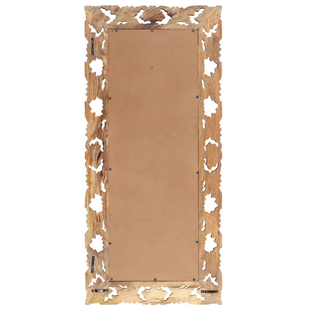 Vidaxl Mirror Hand -Cut 110x50 cm Trdna mangova les rjava