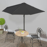 Vidaxl Balcony Parasol metà con polo in alluminio 300x155x223 cm nero