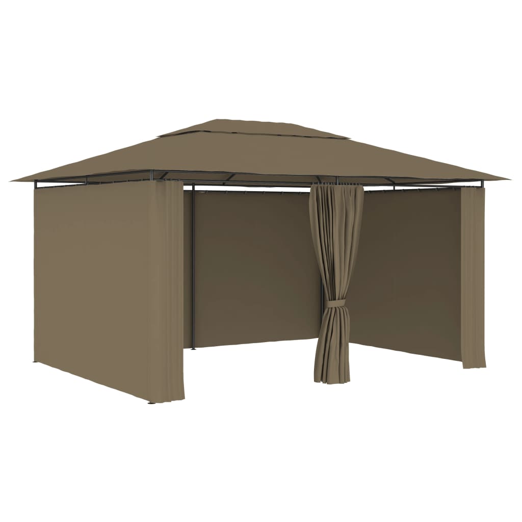 Vidaxl Garden pavilion with curtains 180 g m² 4x3 m Taupe