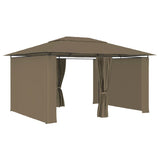 Vidaxl Garden pavilion with curtains 180 g m² 4x3 m Taupe