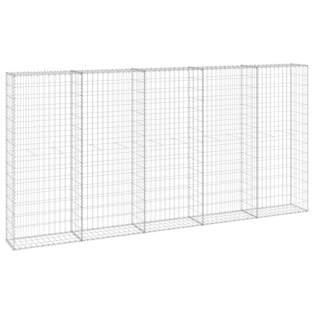 Vidaxl stena schanskorf s pokrovi 300x30x150 cm pocinkano jeklo