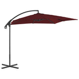 Parasol flutuante de vidaxl com pólo de aço 250x250 cm de vinho vermelho