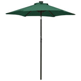 Vidaxl parasol avec éclairage LED 200x211 cm vert aluminium