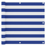 Écran de balcon Vidaxl 90x500 cm Oxford tissu blanc et bleu