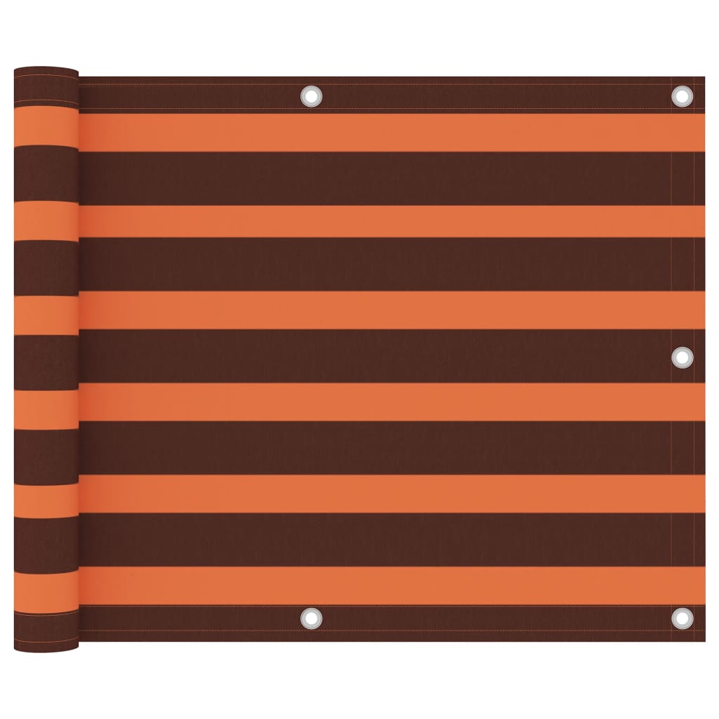 Écran de balcon Vidaxl 75x300 cm Oxford tissu orange et marron