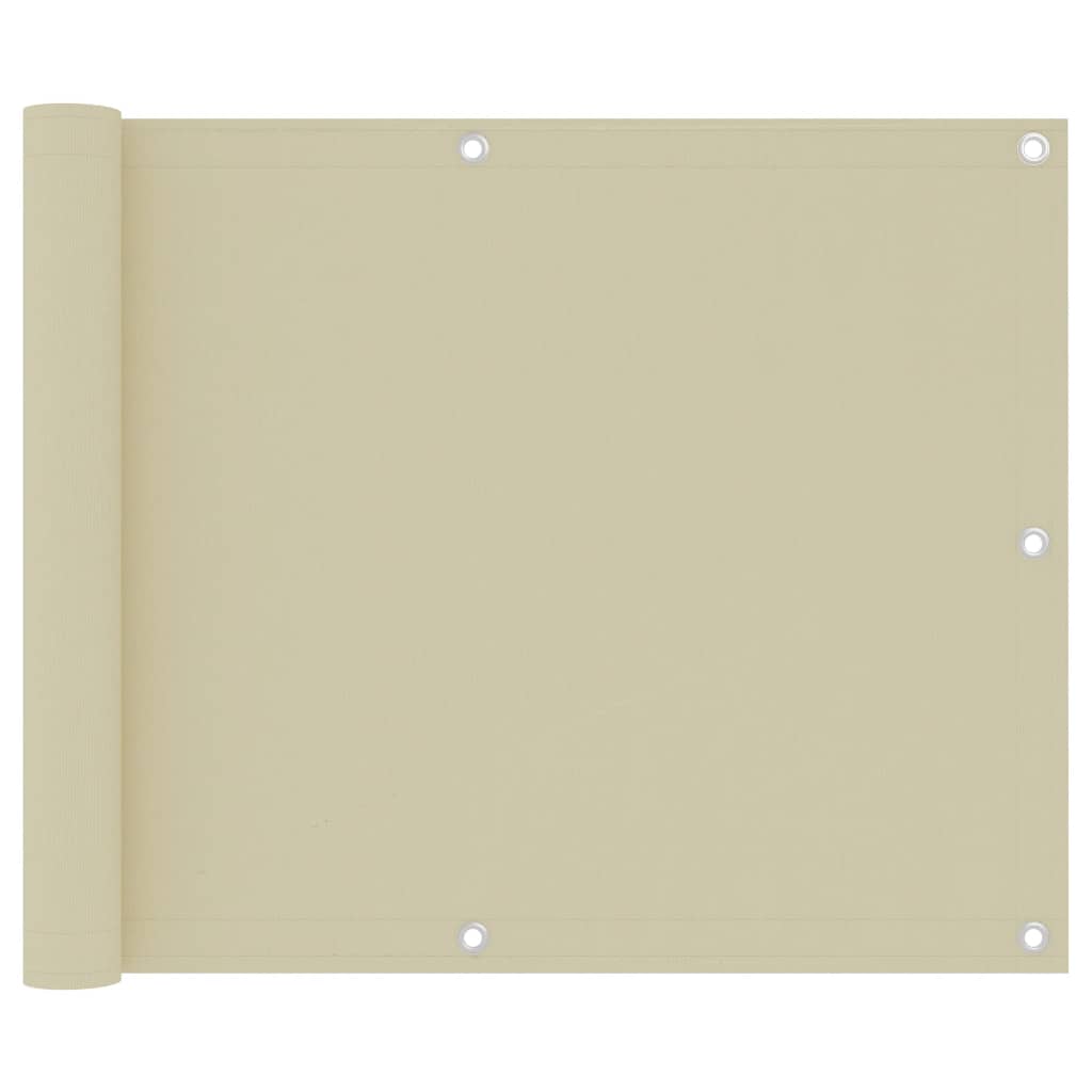 Vidaxl Balcony screen 75x500 cm Oxford fabric crème