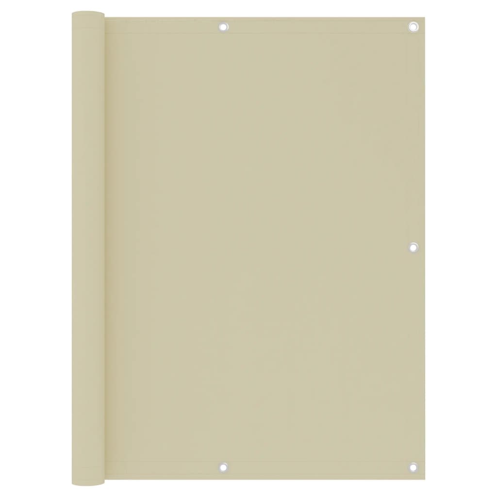 Pantalla de balcón Vidaxl 120x600 cm Oxford Fabric crème