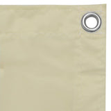 Pantalla de balcón Vidaxl 120x600 cm Oxford Fabric crème