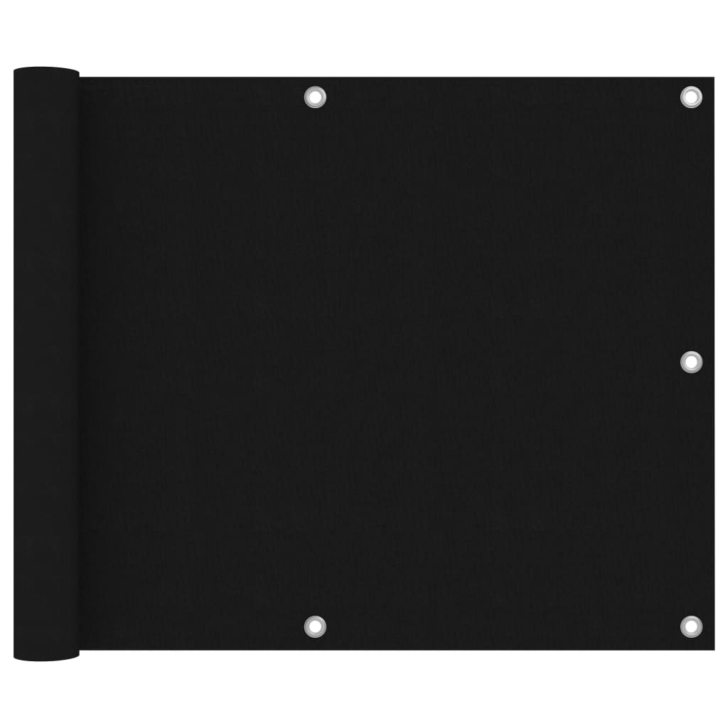 Pantalla de balcón Vidaxl 75x400 CM Oxford Fabric Negro