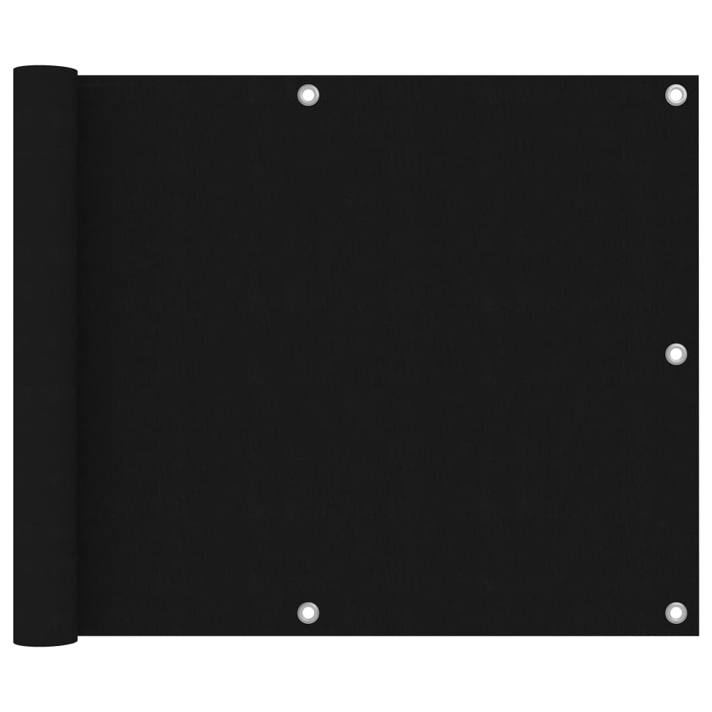 Écran de balcon Vidaxl 75x600 cm Oxford tissu noir