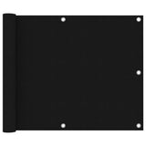 Écran de balcon Vidaxl 75x600 cm Oxford tissu noir
