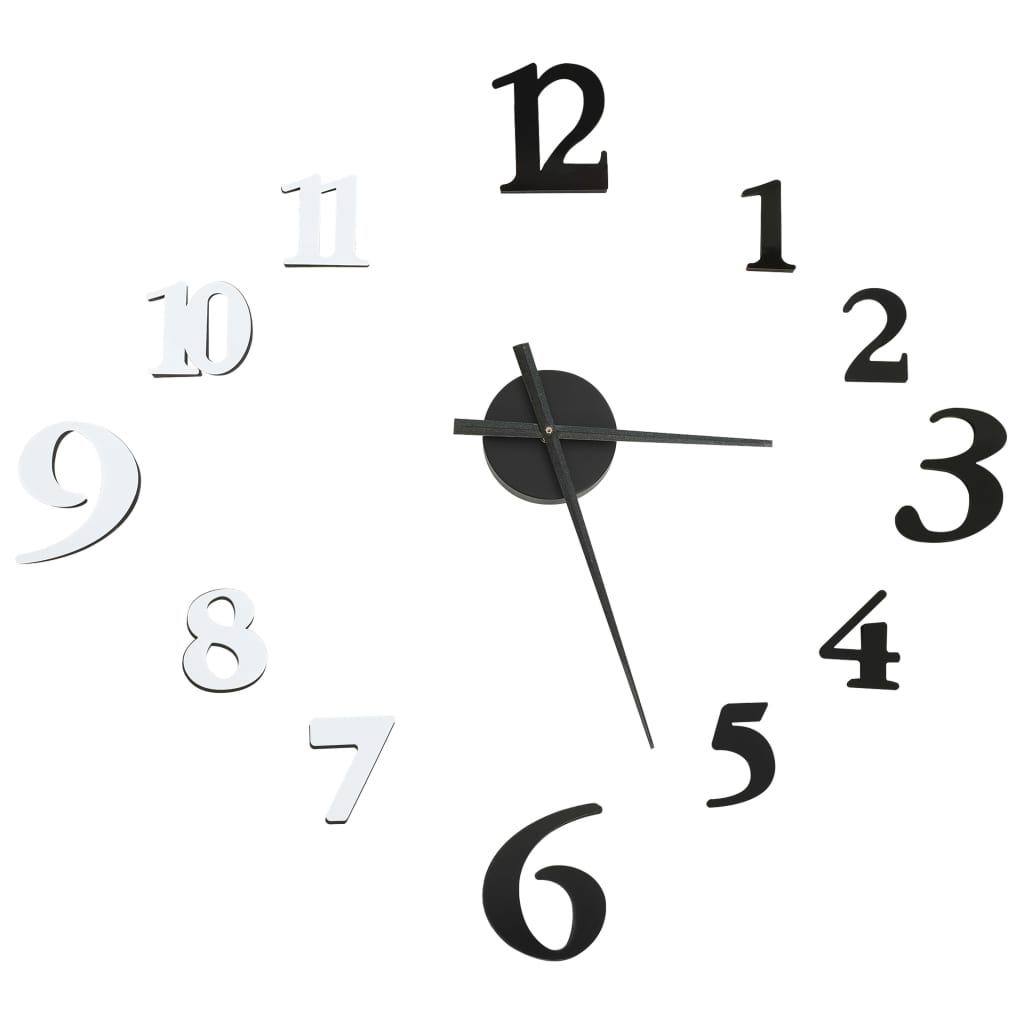 Vidaxl 3d Wand Clock modern xxl 100 cm schwaarz a wäiss