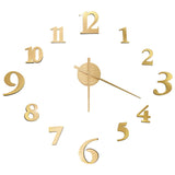 Vidaxl 3d Wall Clock Moderne xxl 100 cm guldfarvet