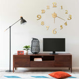 Vidaxl 3d Wall Clock Moderne xxl 100 cm guldfarvet