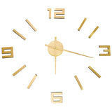Vidaxl 3d Wall Clock Moderne xxl 100 cm guldfarvet