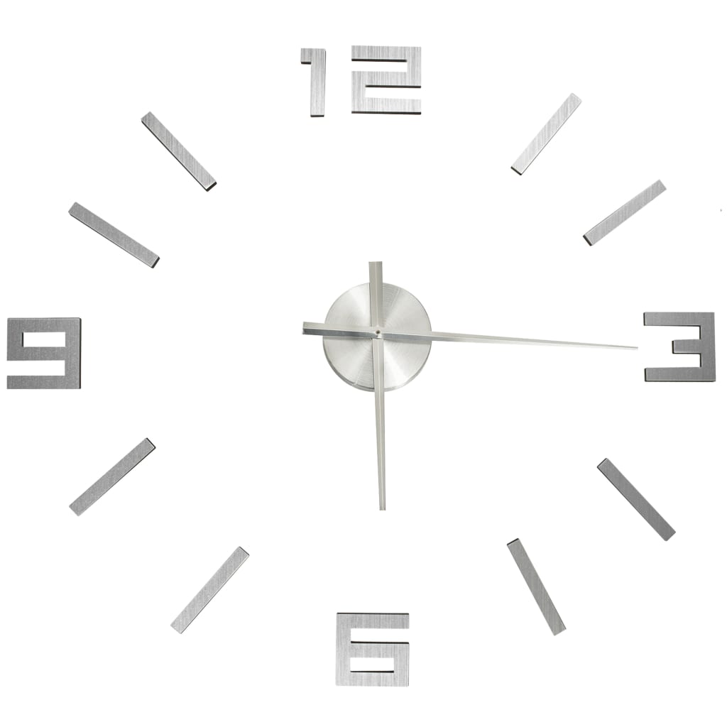 Vidaxl 3D wall clock Modern XXL 100 cm silver colored