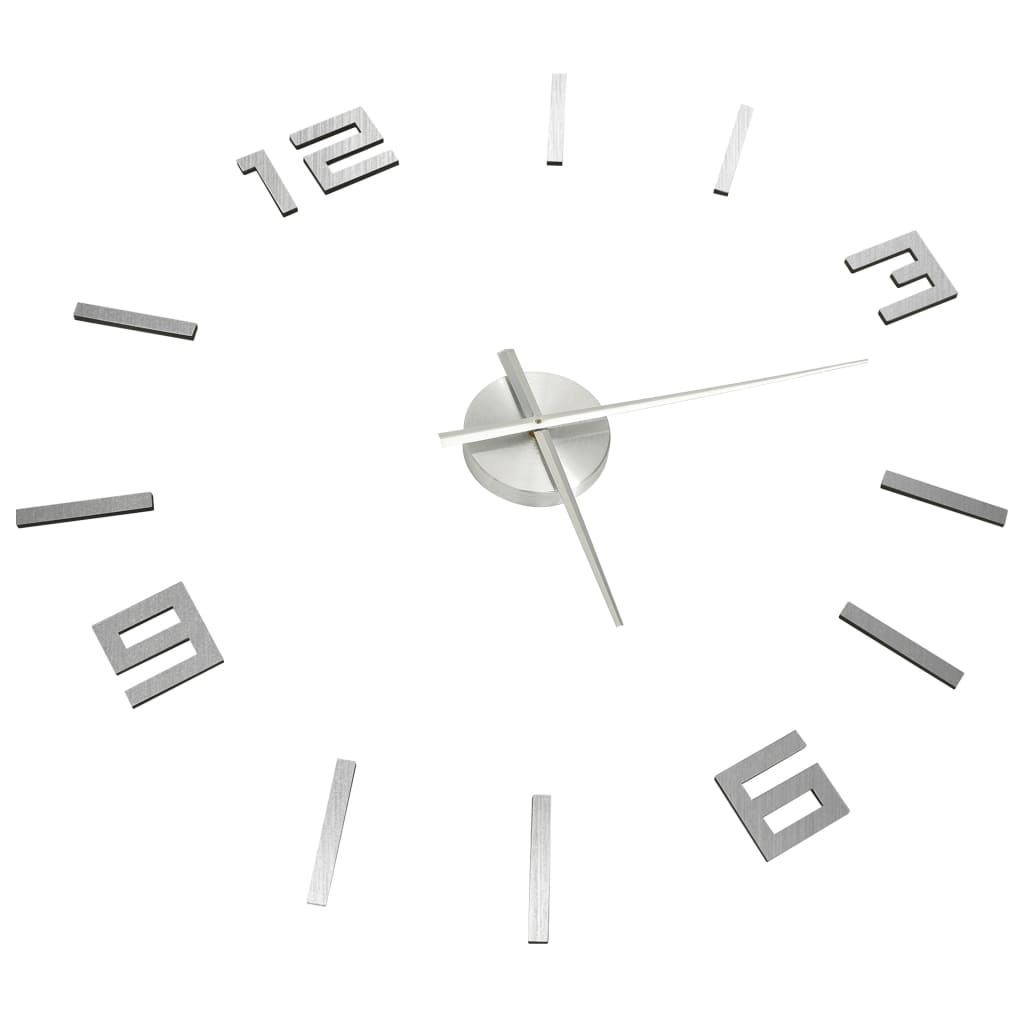 Vidaxl 3D wall clock Modern XXL 100 cm silver colored