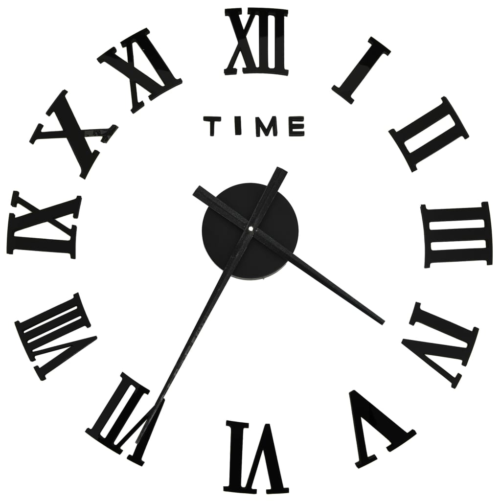 Vidaxl 3D wall clock Modern XXL 100 cm Black