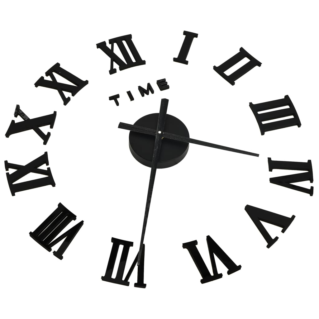Vidaxl 3D wall clock Modern XXL 100 cm Black