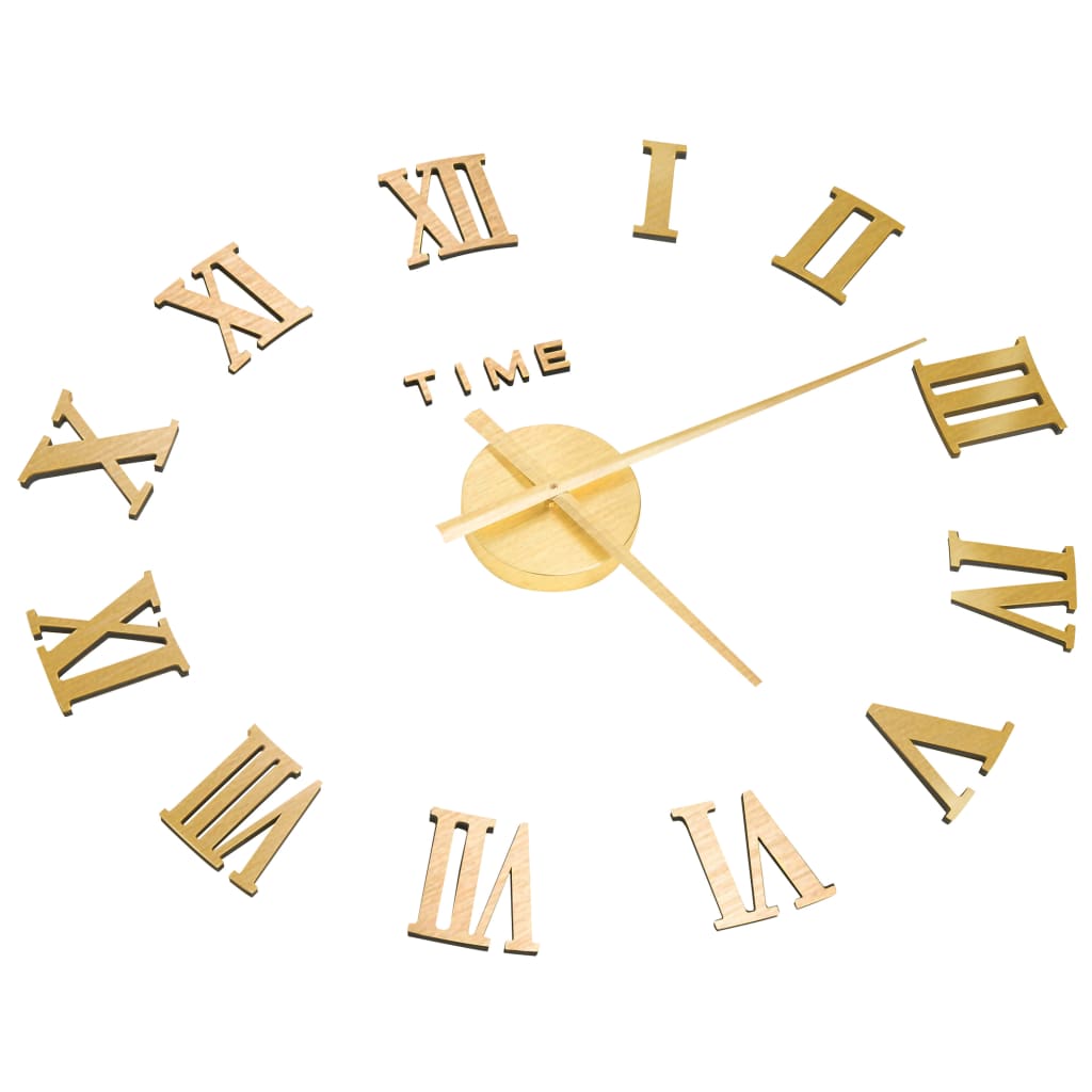 Vidaxl 3D Wall Clock Modern XXL 100 cm gullfarget