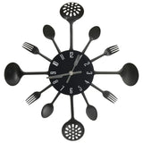 Vidaxl wall clock spoon-and-fork 40 cm aluminum black