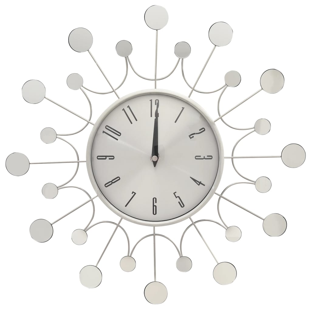 Vidaxl wall clock 40 cm metal silver colored