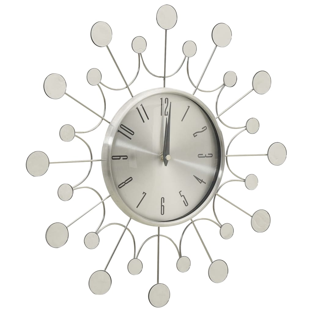 Vidaxl wall clock 40 cm metal silver colored